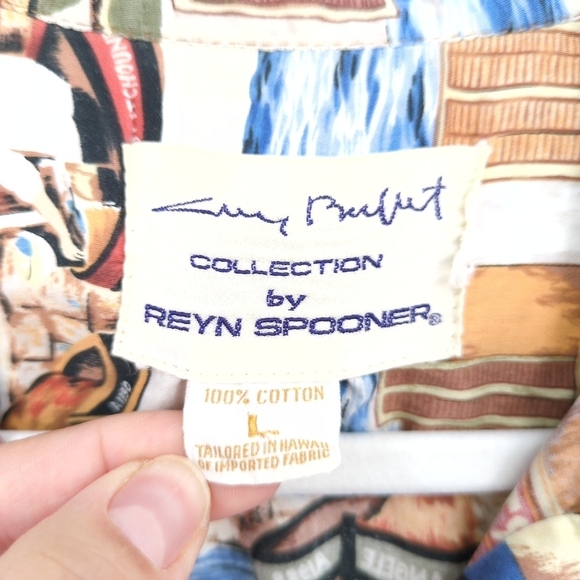 Reyn Spooner Collection Guy Buffet French Town Boats European Men's Shirt Large‎ - Picture 8 of 9